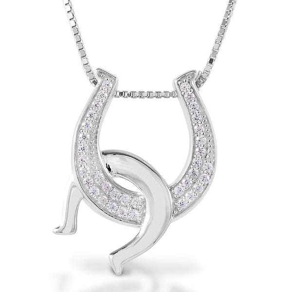 Kelly Herd Clear Double Horseshoe Necklace